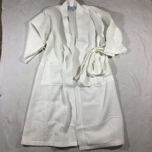 NEW Boca Terry Unisex Mens Womens Kimono Waffle Robe Basic White KW1146c